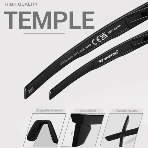 Image of WISTON XL Z87 Sunglasses for Big Wide Heads Men Women,TR90 Ultralight UV400 Protection Sun Glasses Z8224