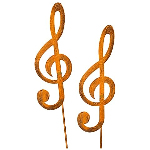 Blümelhuber Treble Clef 60 cm Set of 2 Garden Stakes Patina Cover