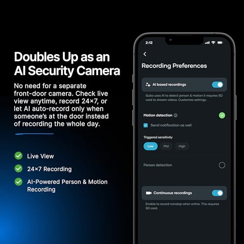 Image of Qubo Instaview (2026) Smart Video Doorphone from Hero Group | 3MP Video Doorbell Pro 2K + Wireless Home Tab 1296p Resolution| Instant Phone & Tab Visitor Video Call | 2-Way Talk | Chime