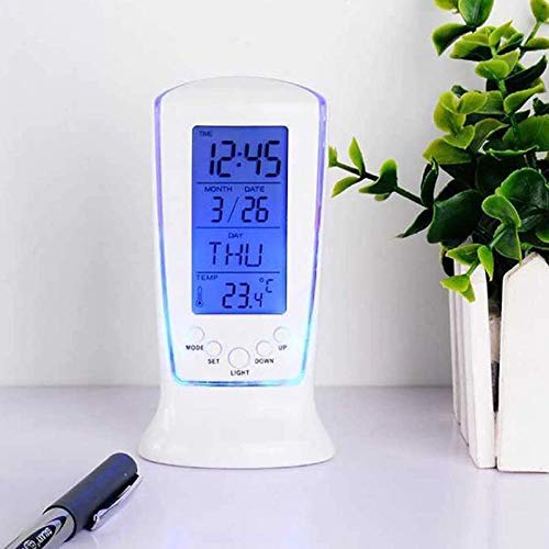 skyzone Digital Alarm Temperature Calendar Table Desk Clock with LCD Display and Back Light 3