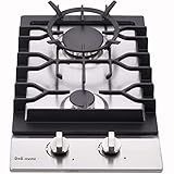 12" Gas Cooktop Dual Fuel 2 Sealed Burners Stainless Steel Drop-In Gas Stove DM223-SA01BZ Gas Hob