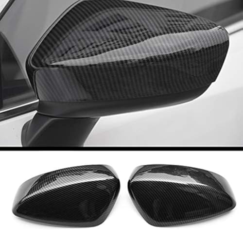 Fouedy 2Pcs Side Door Rearview Mirror Cover Caps Trim Accessories for Mazda 3 Axela 2014 2015 2016 2017 2018 Carbon Fiber