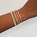 Gold Bracelets for Women Waterproof, 14K Real Gold Jewelry Trendy Thin Dainty Stackable Bracelet Pack Fashion Accessories Gifts for Womens Dainty Bracelets Silver Jewelry Gifts for Women Christmas