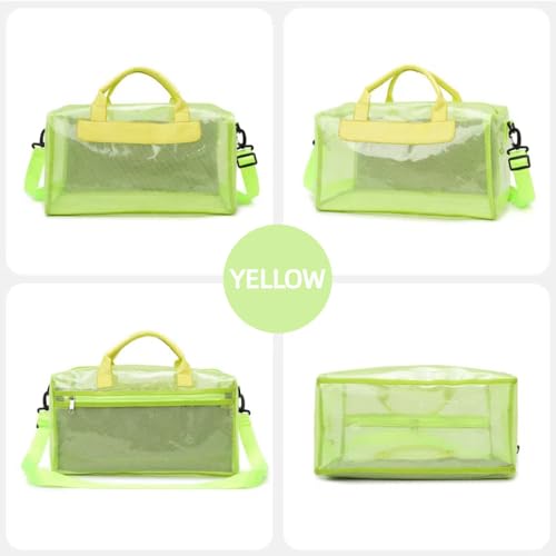 Multi-Functional PVC Gym & Travel Duffel Bag – Large Capacity, Dry-Wet Separation, Adjustable Crossbody/Shoulder Strap Must-Have Athleisure Essentials for Men & Women (Yellow)3