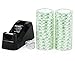 BOMEI PACK Tape Dispensers Desk, 1 Pack Black with 12Rolls Transparent Tape, 1 Inch Core, for Gift Wrapping, School, Office and Home