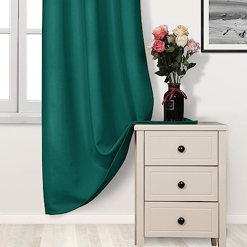 Image of DWCN Blackout Curtains for Bedroom Living Room 42 x 63 Inch Emerald Green