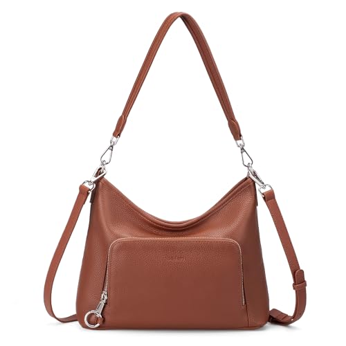 Image of befen Genuine Leather Hobo Bag Purses for Women, Anti Theft Leather Purse | Crossbody Purses with Built in RFID Wallet, Hobo Crossbody Bag Shoulder Handbags