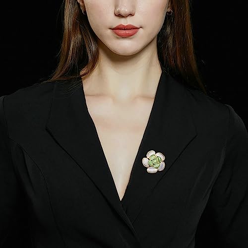 Image of Flower Brooch for Women Rhinestone Flower Brooch Pins Floral Brooches Jewelry Gift for Mom Wife