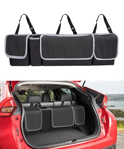 Flaconi Organizer Bagagliaio Auto,Organizer Baule Auto,Organizer Auto Bagagliaio, Organizzatore Bagagliaio Auto,Organizzatore Auto,Adatta Alla Maggior Parte delle Auto,Veicoli,SUV,Furgoni (Nero)