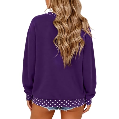 Christmas Sweatshirt for Women Crew Neck Casual Polka Dot Sweatshirts - image 2