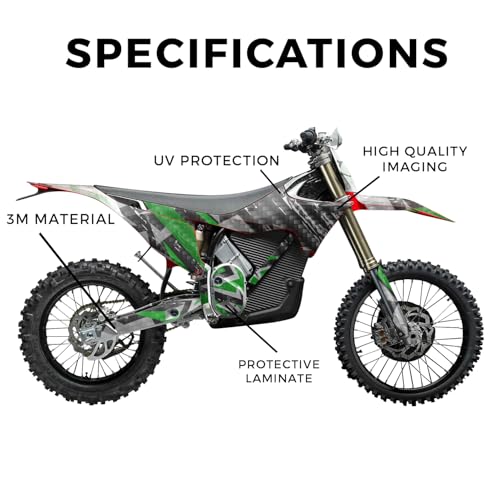 Image of Carbon Fiber Stark Varg MX 2023-2025 Graphics Kit Wrap - Grunge Star Green - Varg MX Skin - Premium 3M Vinyl Protective Wrap Decal Cover - Easy to Apply | Crafted in The USA by MightySkins