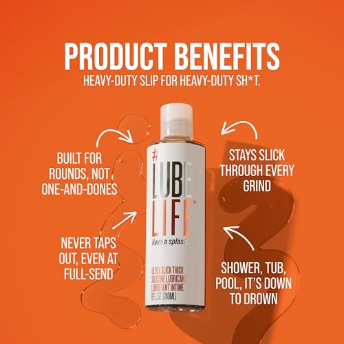 Image of LUBELIFE Ultra Slick Thick Silicone-Based Lubricant, Water Resistant, Thick Silicone Lube for Men, Women and Couples, 8 Fl Oz | Thick Long-Lasting Glide, For Men Women Couples, Great for Anal and Shower, Silky, Staying Power