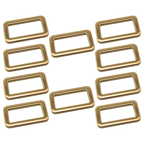 Boucles rectangulaires en métal doré 25mm pour sangle de sac et collier de chien lot de 10