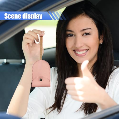 Image of KITUREK 8PCS Pull Out Car Key Case, PU Leather Keychain Protective Bags, Large-Capacity Key Case Holder, Creative Key Case Cover for Halloween Christmas Presents (Closed)
