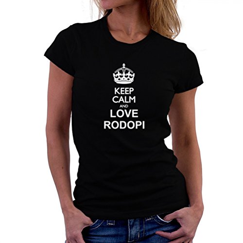 Teeburon Keep Calm and Love Rodopi Women T-Shirt Black