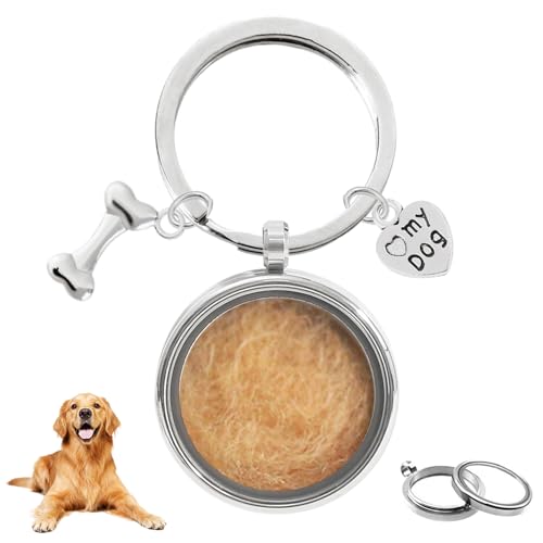 Dog Hair Keepsake Keychain – Dog Fur Locket, Stainless Steel