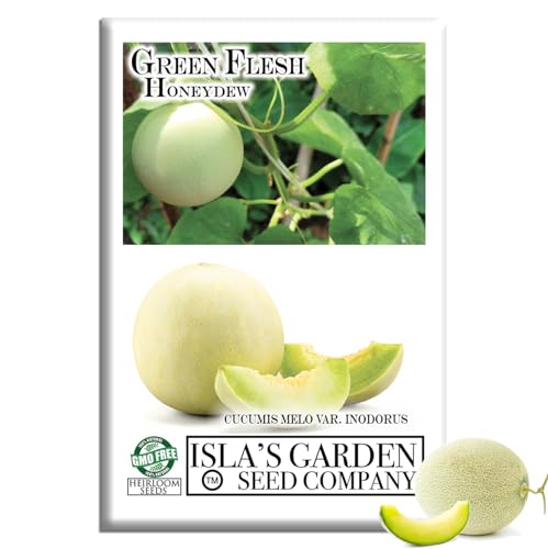 Green Flesh Honeydew Melon Seeds (Cucumis melo) – 50+ Non-GMO & Heirloom Seeds by Isla’s Garden Seeds...