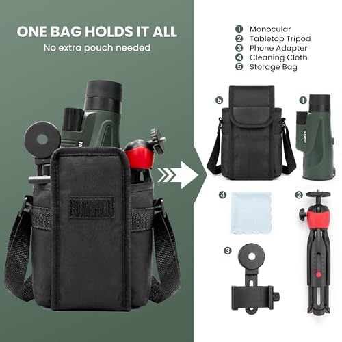 Image of 12x54 Monoculars for Adults High Powered with Tripod Phone Adapter and Bag