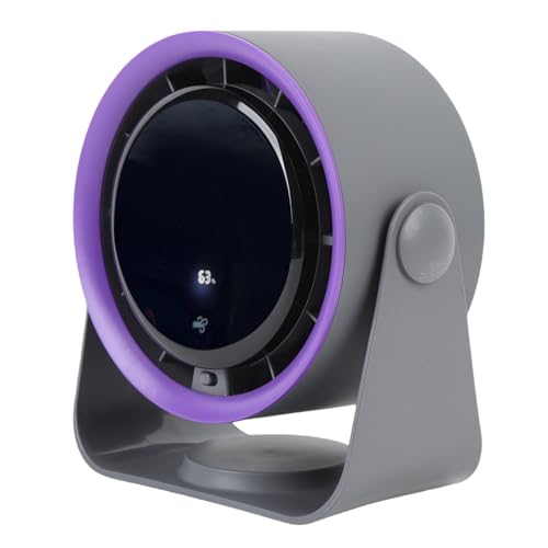 Yechiry Ventilador de Escritorio, Ventilador de Mesa Montada en la Pared, Pantalla Digital Ajustable y LED de 100 Velocidades, Operado por Batería, 3000 MAh USB Recargable de Escritorio Tranquilo de