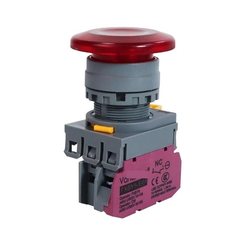 Bouton lumineux autobloquant instantané FXBY6 avec commutateur 22mm pour signalisation LED