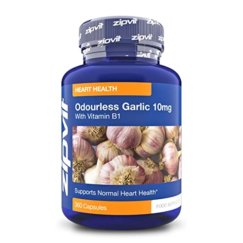 Garlic Odourless 10mg Capsules, 360 Pack. 1 a Day Formula. Made in UK. 12 Months Supply.