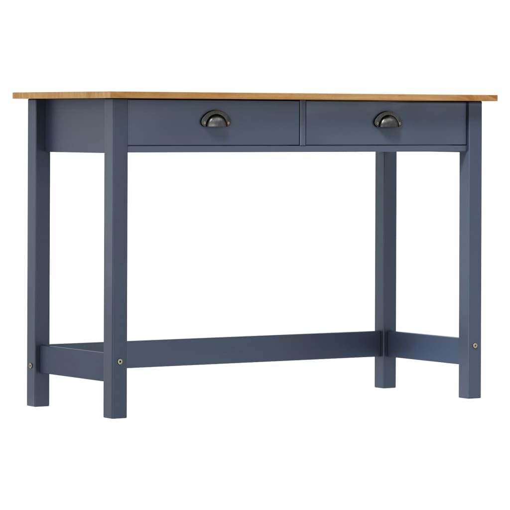 Mesa consola de madera maciza gris Hill de 110cm con espacio de almacenamiento