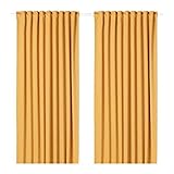 IKEA Majgull Blackout Curtains 1 Pair Yellow 904.177.87 Size 57x98