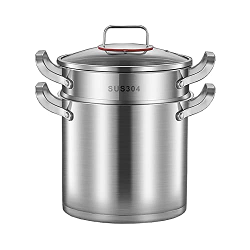 Sartén de vapor/olla, vaporera espesada de acero inoxidable 304 for el hogar (22/24 cm), for estufa de Gas/cocina de inducción(22cm)