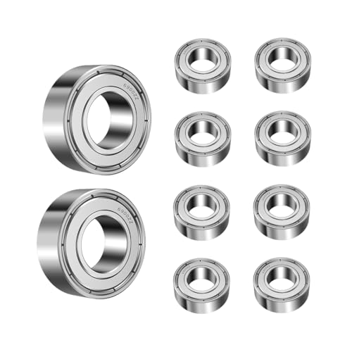 ANGEEK 10 unidades 6900 ZZ Rodamientos rígidos a bolas 10 mm x 22 mm x 6 mm, Prelubricados, Obturación doble, 6900ZZ Rodamientos rígidos a bolas