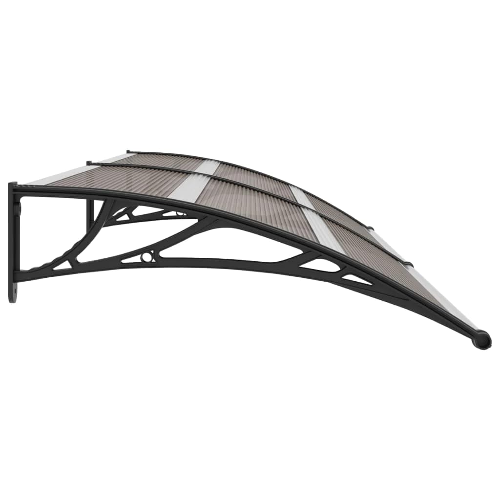vidaXL Pensilina per Porta con Pannelli Trasparenti in PC Tettoia Ingresso Nera 240x100 cm in Policarbonato ABS Alluminio