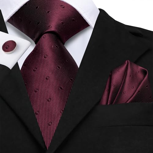 Image of Hi-Tie Paisley Floral Ties Set for Men Silk Mens Stripes Necktie Pocket Square Cufflinks Set Formal Business