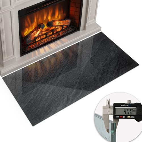 Placa para chimenea de vidrio templado 100x50 cm con textura de piedra natural rectangular 6