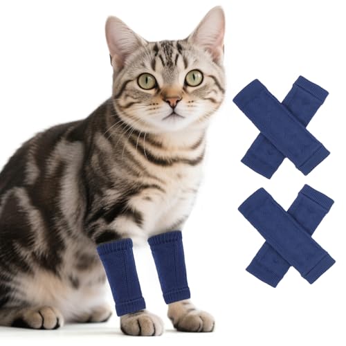 Image of ROZKITCH 4 PCS Dog Leg Warmers to Help Reducing Licking Scratching Elbow | Soft Knitting, Stretchy Fit Sleeves, Helps Reduce Licking, Dog & Cat Friendly, Easy to Wear, Daily Leg Coverage
