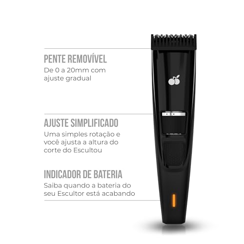 MANCLUB® O Escultor® Aparador de Pelos - Aparador Elétrico sem Fio, Bivolt, Lâmina de Aço Inoxidável
