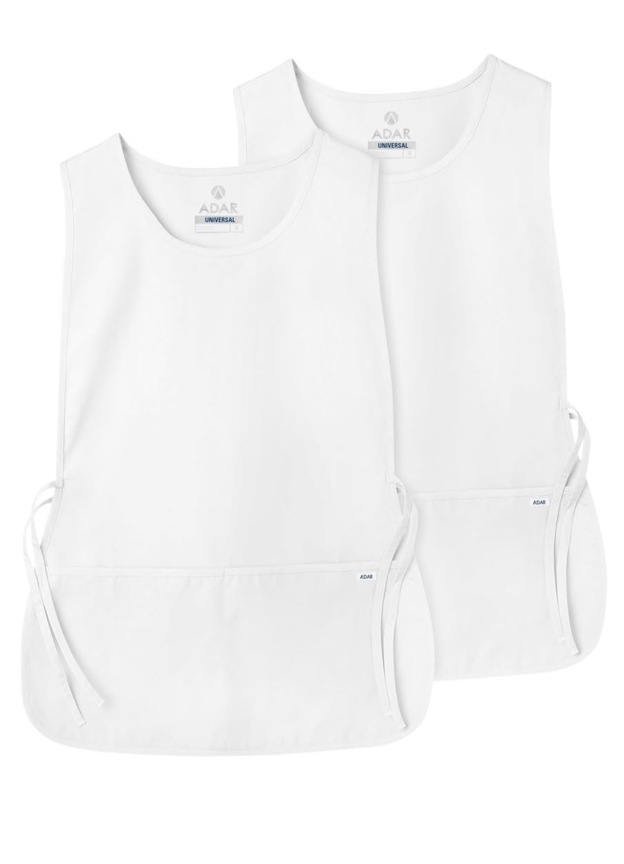 Adar uniwersalny fartuch dwupak - fartuch unisex, biały, XL