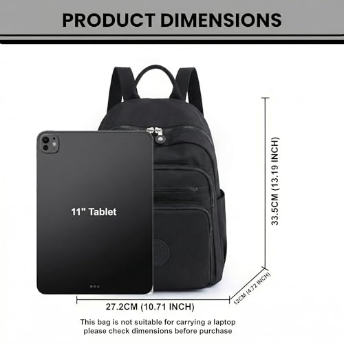 Image of TS WITH TECHSUN Stylish Lightweight Water Resistant Backpack for Women Girls | Anti-Theft Adjustable Shoulder Strap Bag | Multipocket Daypack for Travel, Shopping, Office, Outdoor, Work