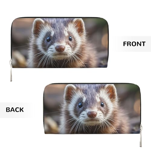 Pu Leather Wallet For Women Girl, Zip Around Credit Card Holder Cute Raccoon Long Wallet Clutch Purse Waterproof Travel Handbag2