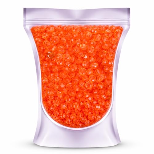 Ambitieux 1400+ PCS Acrylic 6mm Crystal Plastic Beads for Jewellery Making & DIY Crafts | Colorful Craft Beads for Kids, Bracelets, Necklaces, Art & Craft Projects (Orange)