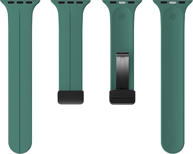 Image of Soft Silicone Sport Band Compatible with Apple Watch Ultra 49mm 45mm 44mm 42mm Magnetic Clasp Adjustable Strap For iWatch Series 10 9 8 7 6 5 4 3 2 1 SE Ultra 2nd gen (Only Strap, No Watch)