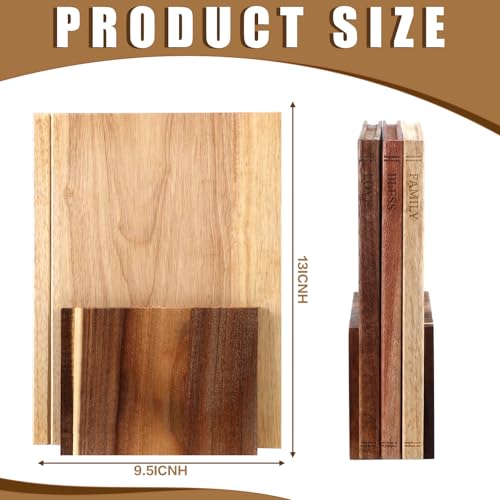 Set de 3 Tablas de Cortar en Forma de Libro Acellegic de Madera Acacia con Soporte, 13"x9.5" miniatura 6