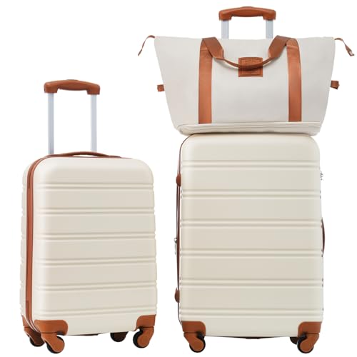 Hardshell Luggage Sets 2Pcs + Bag Spinner Suitcase With Tsa Lock Lightweight 20