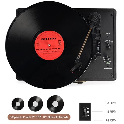 Retrolife Vinyl Record Player 3-Speed Black