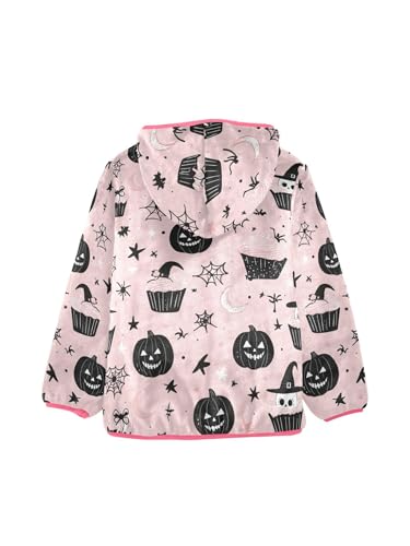 Abstract Wacky Skeleton Pumpkins Girls Fleece Jacket Girls Jacket Girl Coats Zip Up Hoodie Children Outerwear 2-3T2