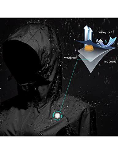Mapamyumco Women's Ultra-Light Packable Waterproof Long Rain Jacket, Hooded Raincoat with Zipper Pockets3