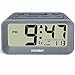 Battery Alarm Clocks for Bedrooms - Large Numbers Simple Setup Good View Angles Two Backlight Choices 12/24 Hour Cool Gray