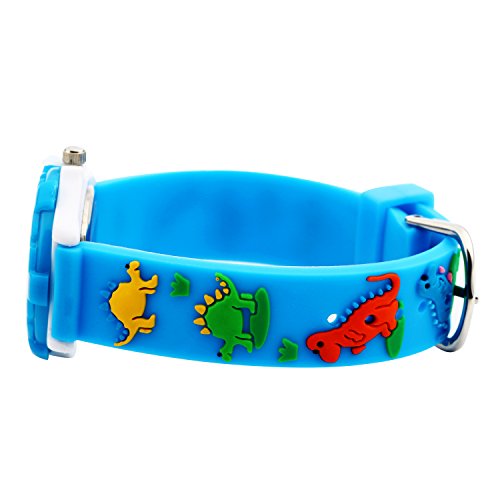 cjc Relógio infantil 3D adorável com pulseira de silicone à prova d'água, digital, de quartzo, redo