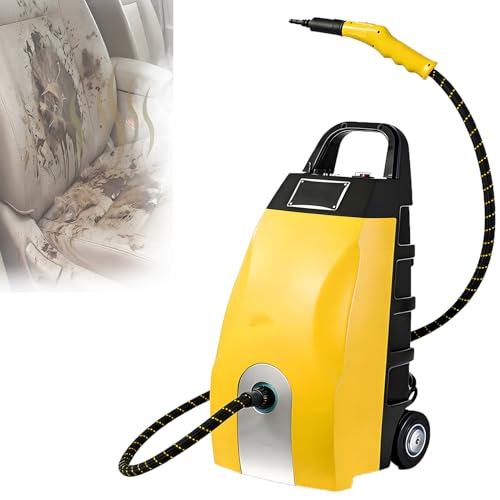 EpyGnom Limpiador a Vapor Portátil, Máquina Presurizada de Alta Temperatura de 3000 W, Depósito de Agua de 3,5 L, Salida de Vapor a Alta Temperatura de 230 °F, para Hogar, Muebles y Sofá Yellow