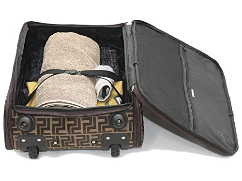 Kit Mala De Viagem De Bordo Quadrada Com Rodinha + Mala de Mão Cor: Marrom-escuro