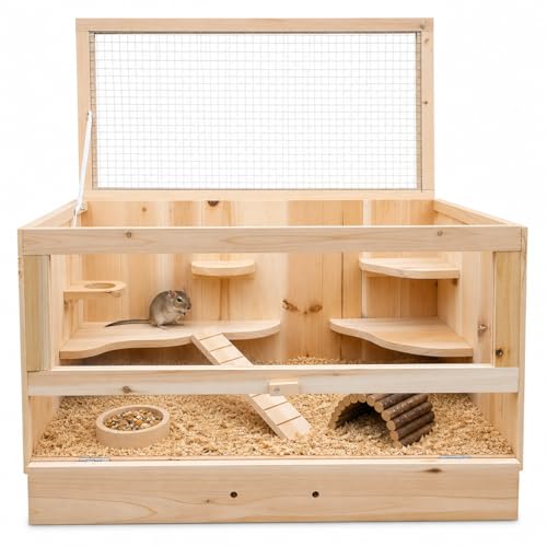 Melko® Cage pour petits animaux avec couvercle rabattable 60 x 35 x 30 cm Pour petits rongeurs souris hamsters
