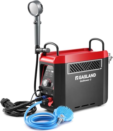 GASLAND G3 Max Portable Propane Tankless Water Heater with Built-in Pump, CSA Certified Outdoor Camping Shower System, 1.5H Fast Charging, Instant Hot Water for Camping, RV, Cabin & Off-Grid